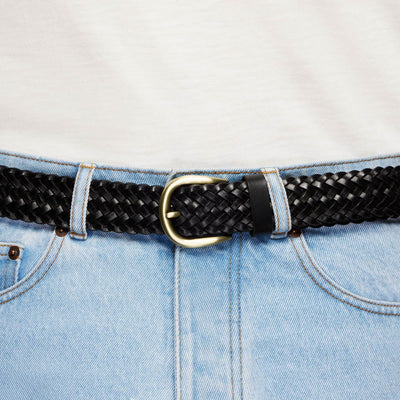 Ceinture tressée Eric - Noir